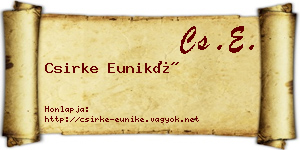 Csirke Euniké névjegykártya